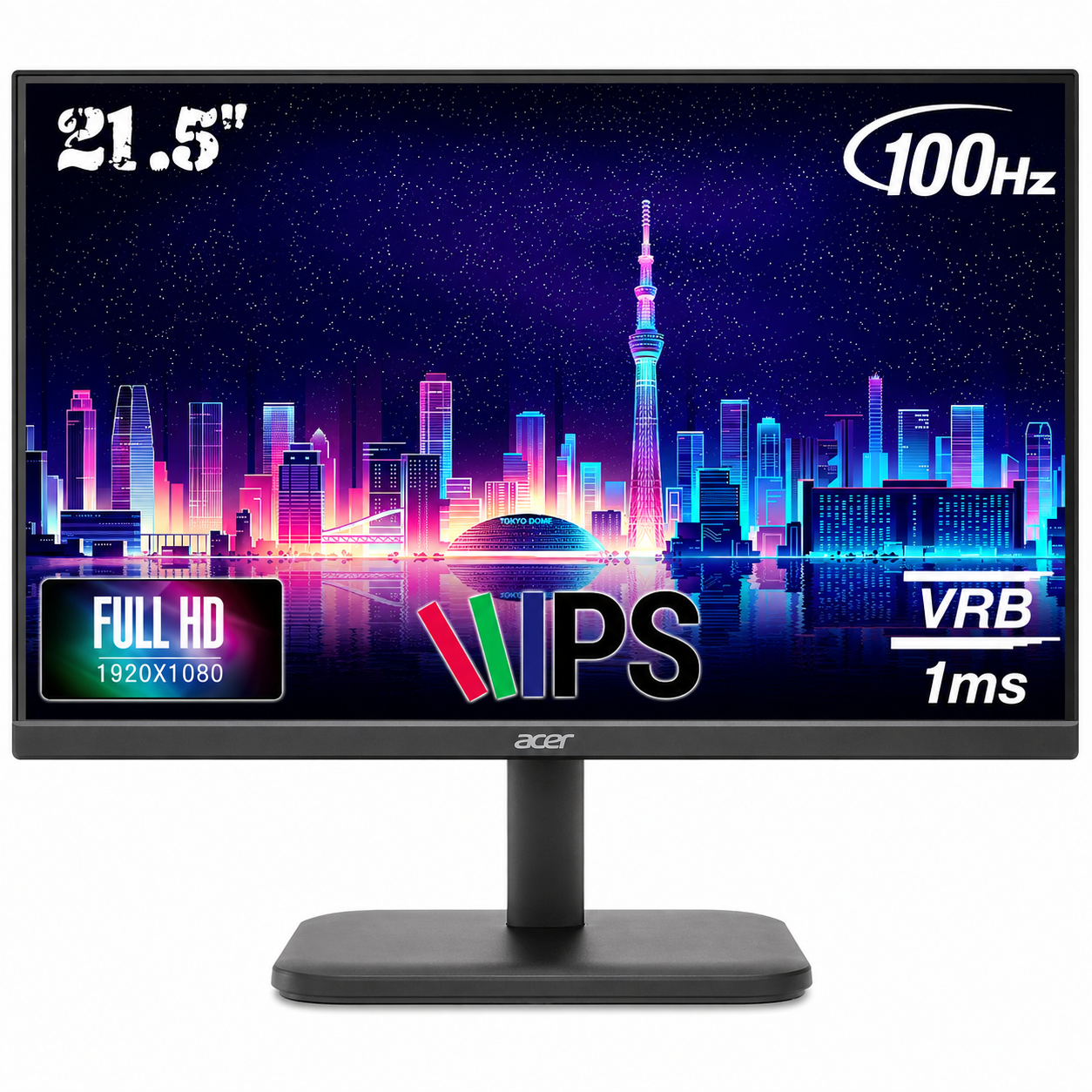 Acer EK220Q Ebi 21.5 Inch IPS Full HD (1920×1080) Backlit LED LCD Monitor