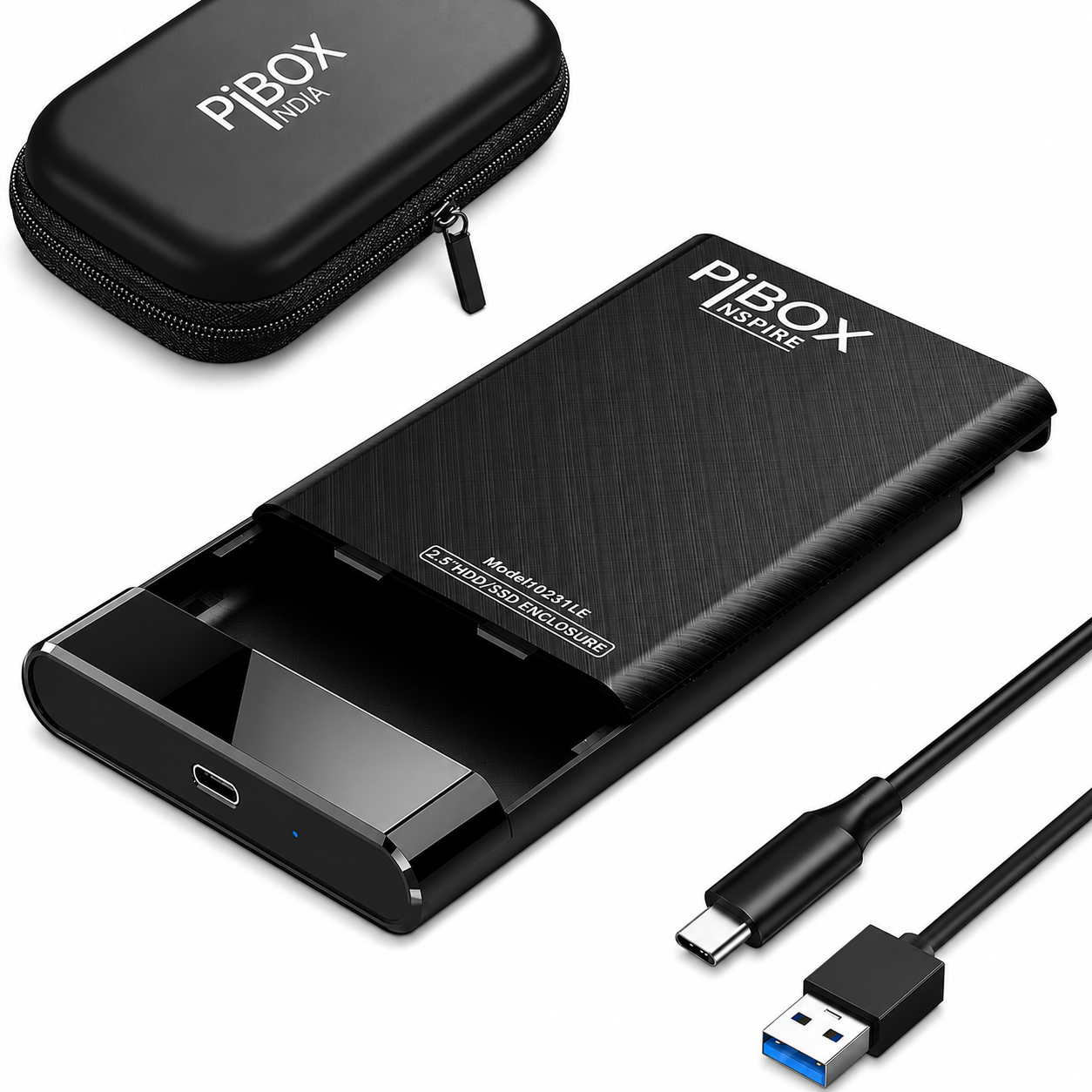 2.5 inch Hard Drive Enclosure Type c, PiBOX India 6Gbps USB 3.1