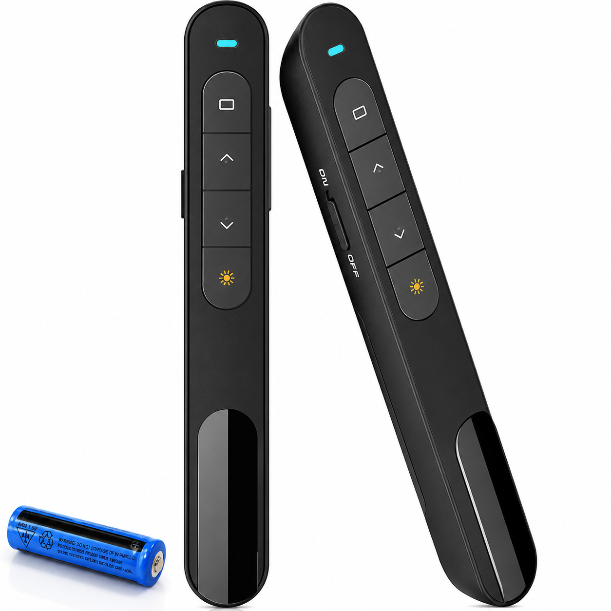 VIBOTON Laser Pointer | Up to 20m Wireless Range | Slide Changer, USB Power Point Remote Control Pen PPT Controller with Clip Wireless Presenter for Presentation (Black) – 2 Years Warranty